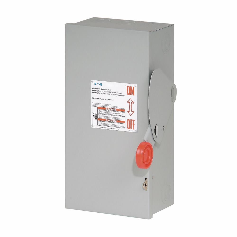 30 Amp 600 Volt 3 Pole Eaton Heavy Duty SingleThrow Fused Safety Switch DH361NGK - Northside Material Brokers