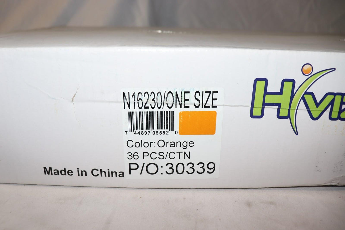 36 Pack - HiViz Gard N16230 One Size Orange Vest, Vel cro Front, 100% Polyester - Northside Material Brokers