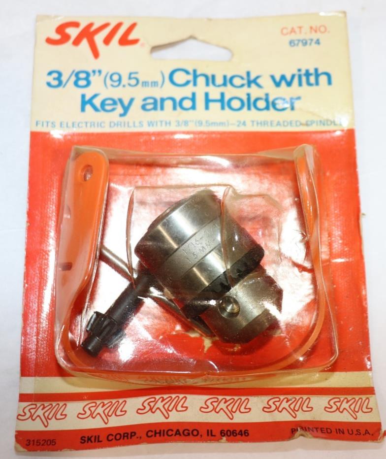 3/8" (9.5mm) 24 Threaded Spindle Metal Drill Chucks Chuck Key Electric 67974 NOS - Northside Material Brokers