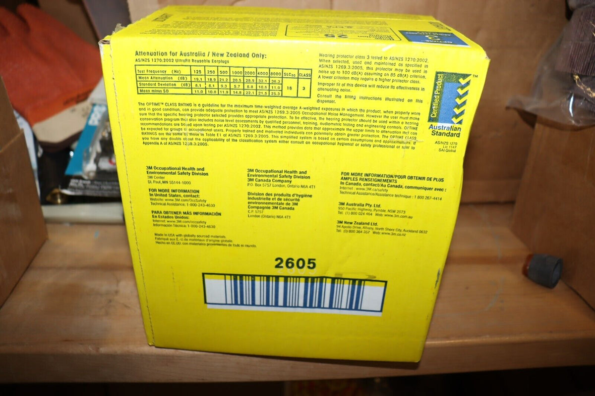 3M E-A-R UltraFit Earplugs, Metal Detectable, Corded, Poly Bag, 340-4007 - Northside Material Brokers