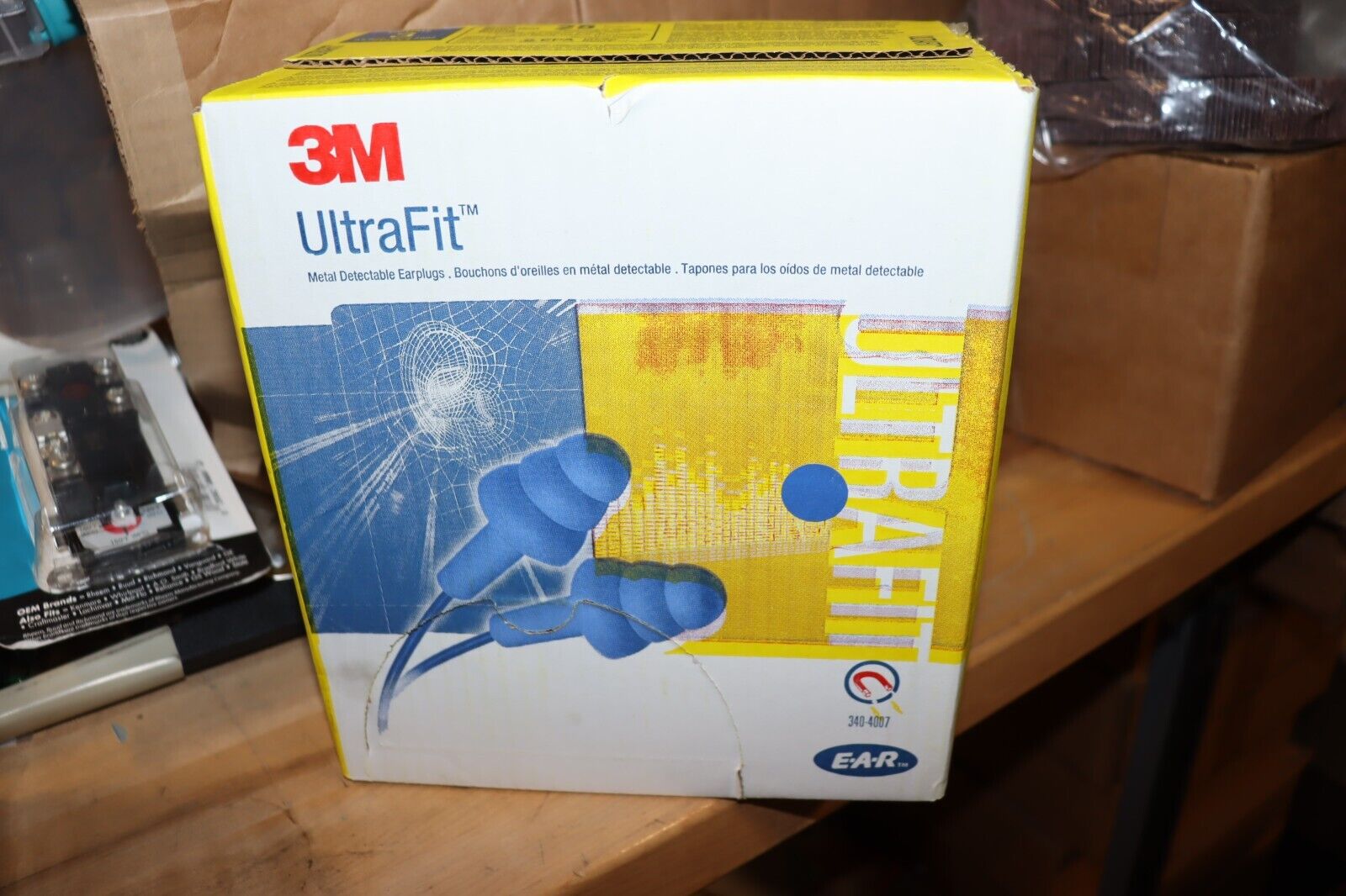 3M E-A-R UltraFit Earplugs, Metal Detectable, Corded, Poly Bag, 340-4007 - Northside Material Brokers