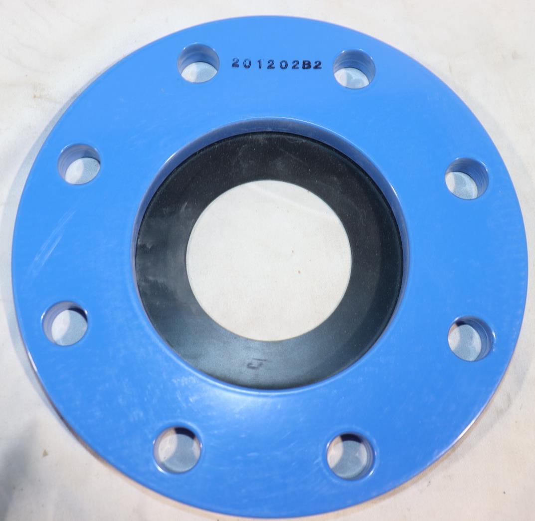 4 Inch Nibco T067970PP Blue Companion Flange Adapter w/ Rubber Gasket 8 Bolt - Northside Material Brokers