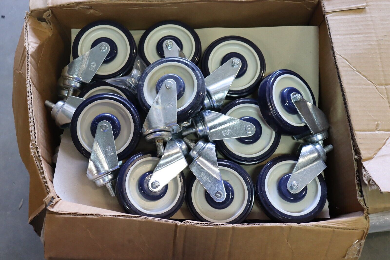 4 Pack - Caster; Swivel; 5" x 1-1/4"; PolyU on PolyO (Blue) - Northside Material Brokers