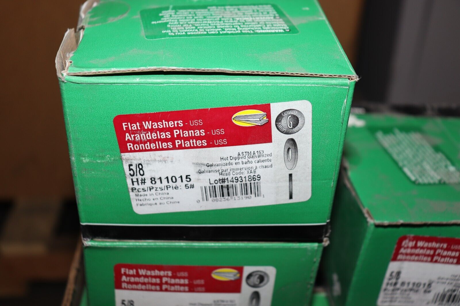 5 LBS BOX - Hillman Flat Washers 5/8" Zinc Plated Steel 811015 NEW - Northside Material Brokers