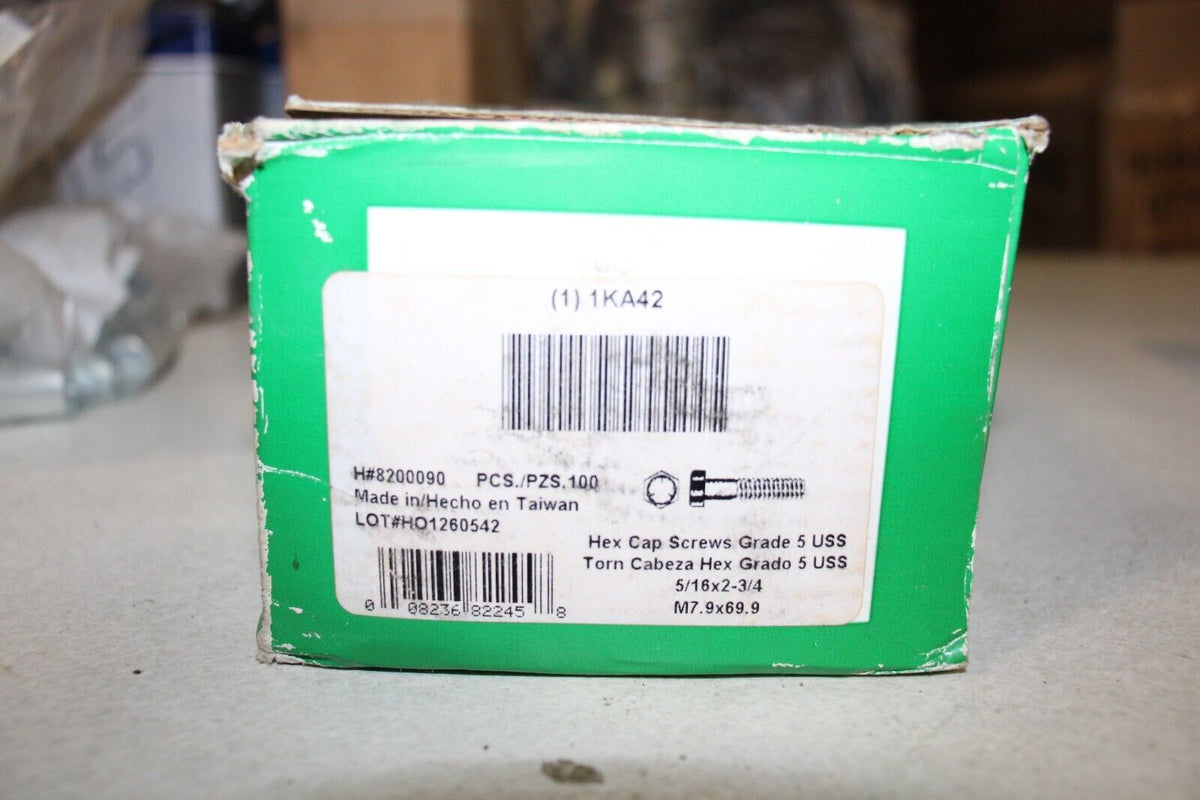 5/16 X 2-3/4 HEX BOLT, GRADE 5, ZINC, BOX OF 100, HILLMAN - Northside Material Brokers