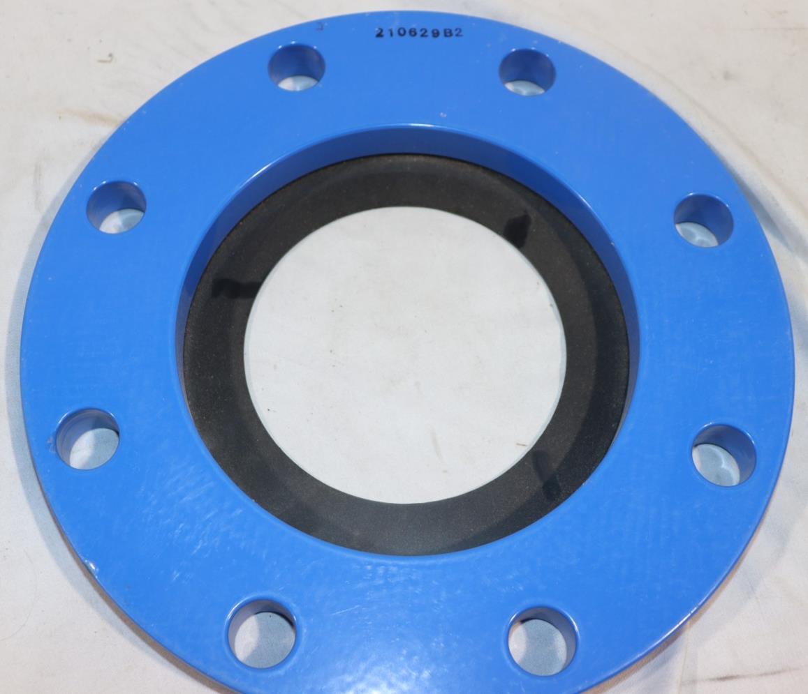 6 Inch Nibco T067990PP Blue Companion Flange Adapter w/ Rubber Gasket 8 Bolt - Northside Material Brokers