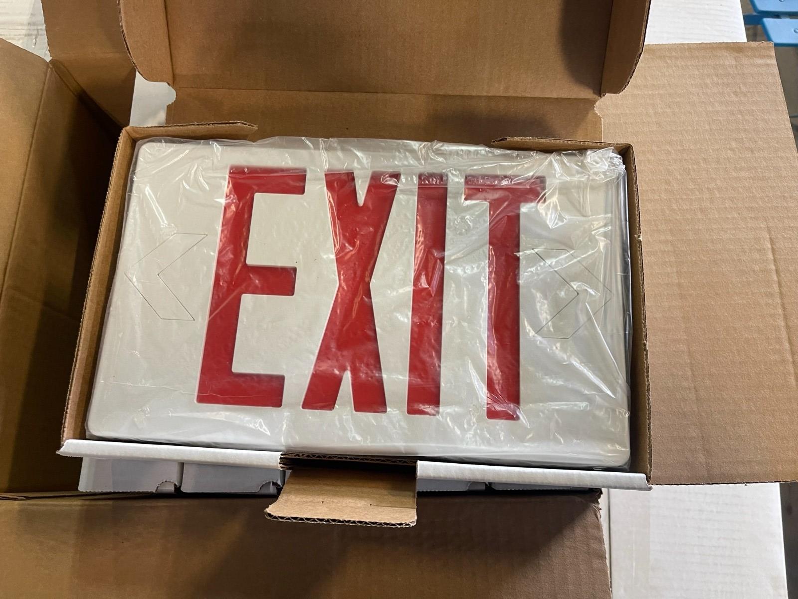 6 Pack - Navilite NXPB3RWH Exit Light, 120/277 Volt, LED, Universal Mount, NIB - Northside Material Brokers