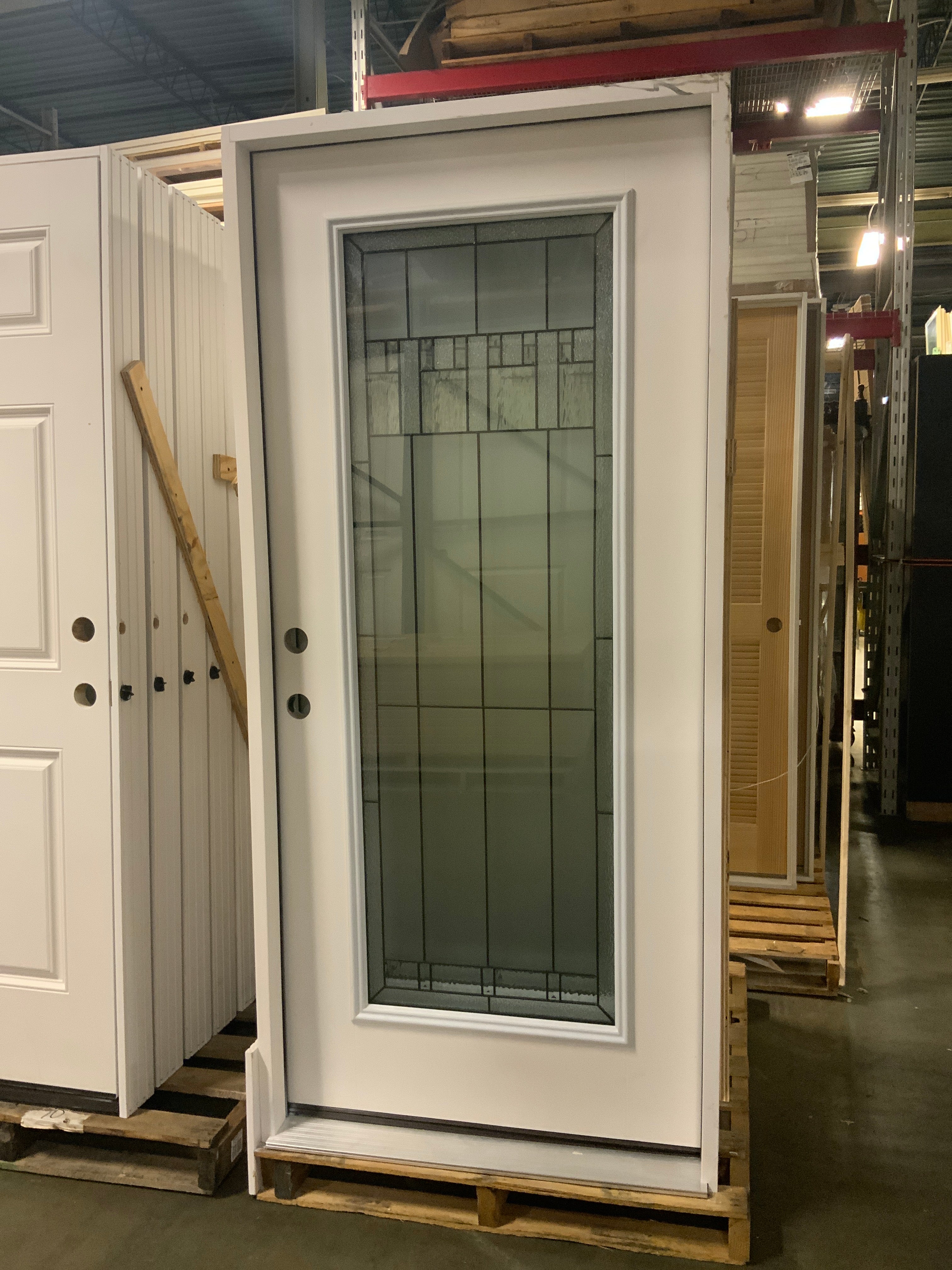 36 x 80 full decorative glass front entry door