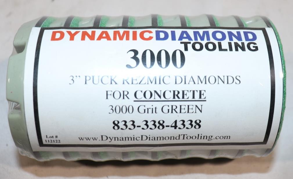 9 Pack - 3 Inch Fusion 3000 Grit Puck for Dry, Rezmic Diamond, Green - Northside Material Brokers