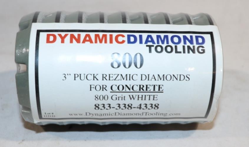 9 Pack - 3 Inch Fusion 800 Grit Puck for Dry, Rezmic Diamond, White - Northside Material Brokers