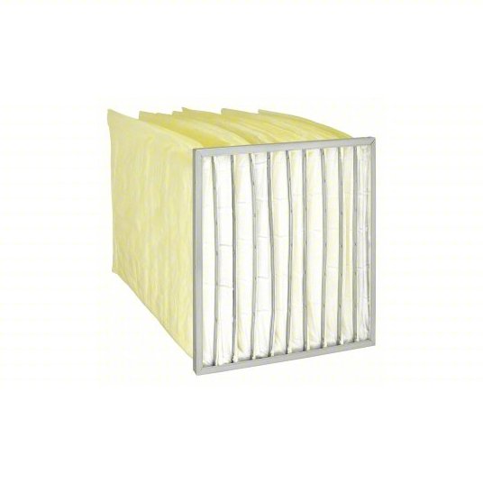 Pocket Air Filter: 24 in x 24 in x 30 in, MERV 15, Yellow, Synthetic, 10 Pockets