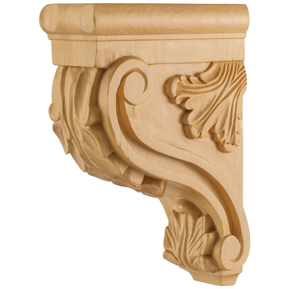 White Birch Acanthus Corbel  3" W x 6" D x 8" H CORE-2WB