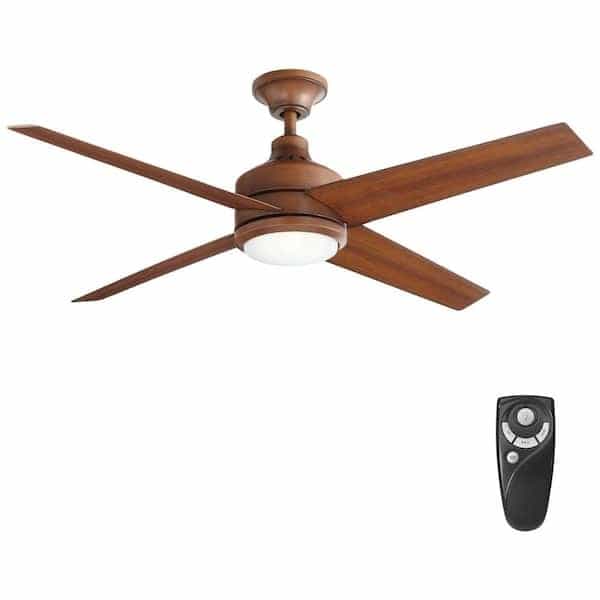 Home Decorators Collection Mercer 52 in. LED Indoor Distressed Koa Ceiling Fan (Model 54728)