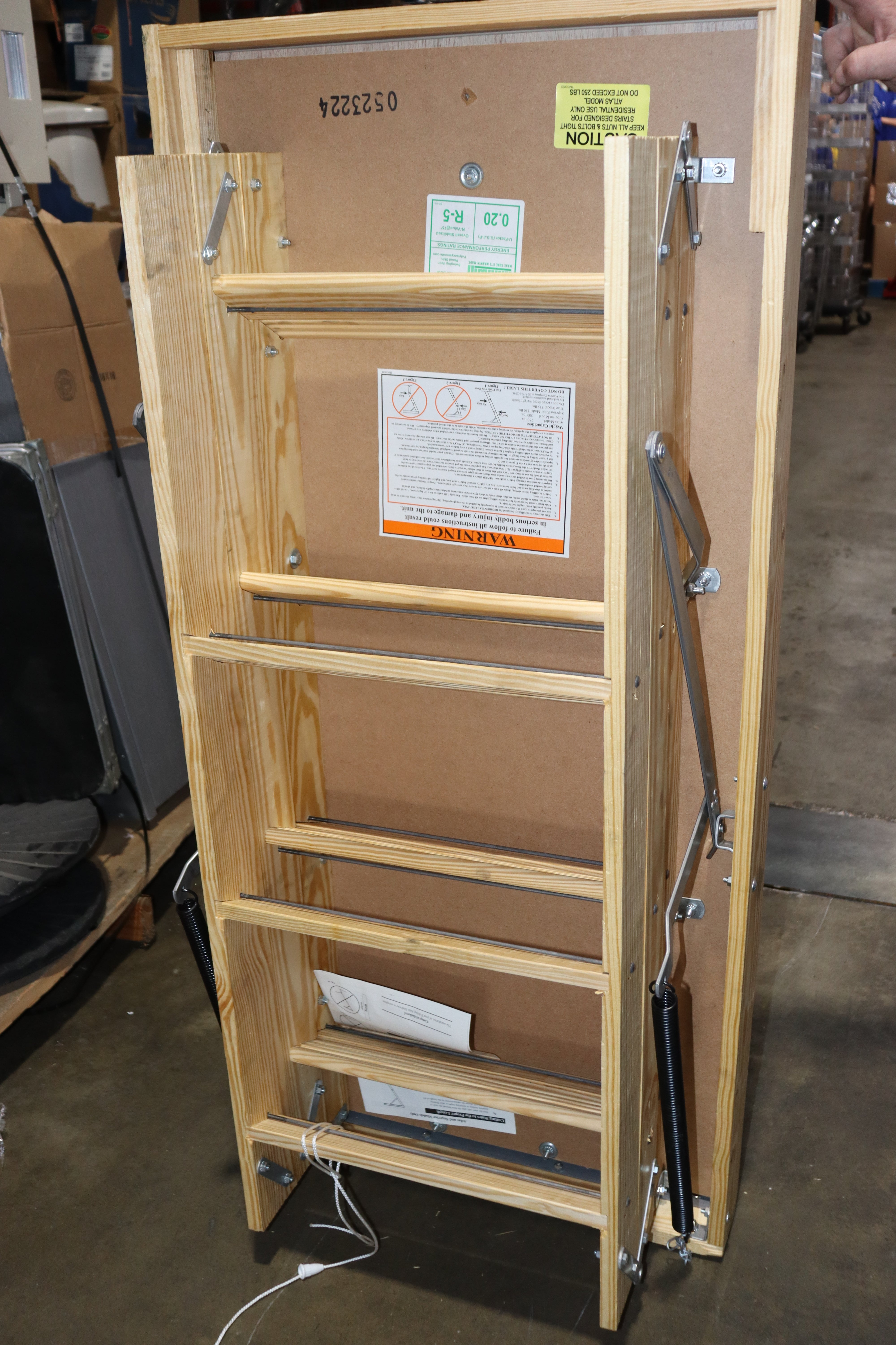 Marwin A-101 Attic Ladder, 10 ft H Ceiling, 25-1/2 x 54 in Opening, 250 lb