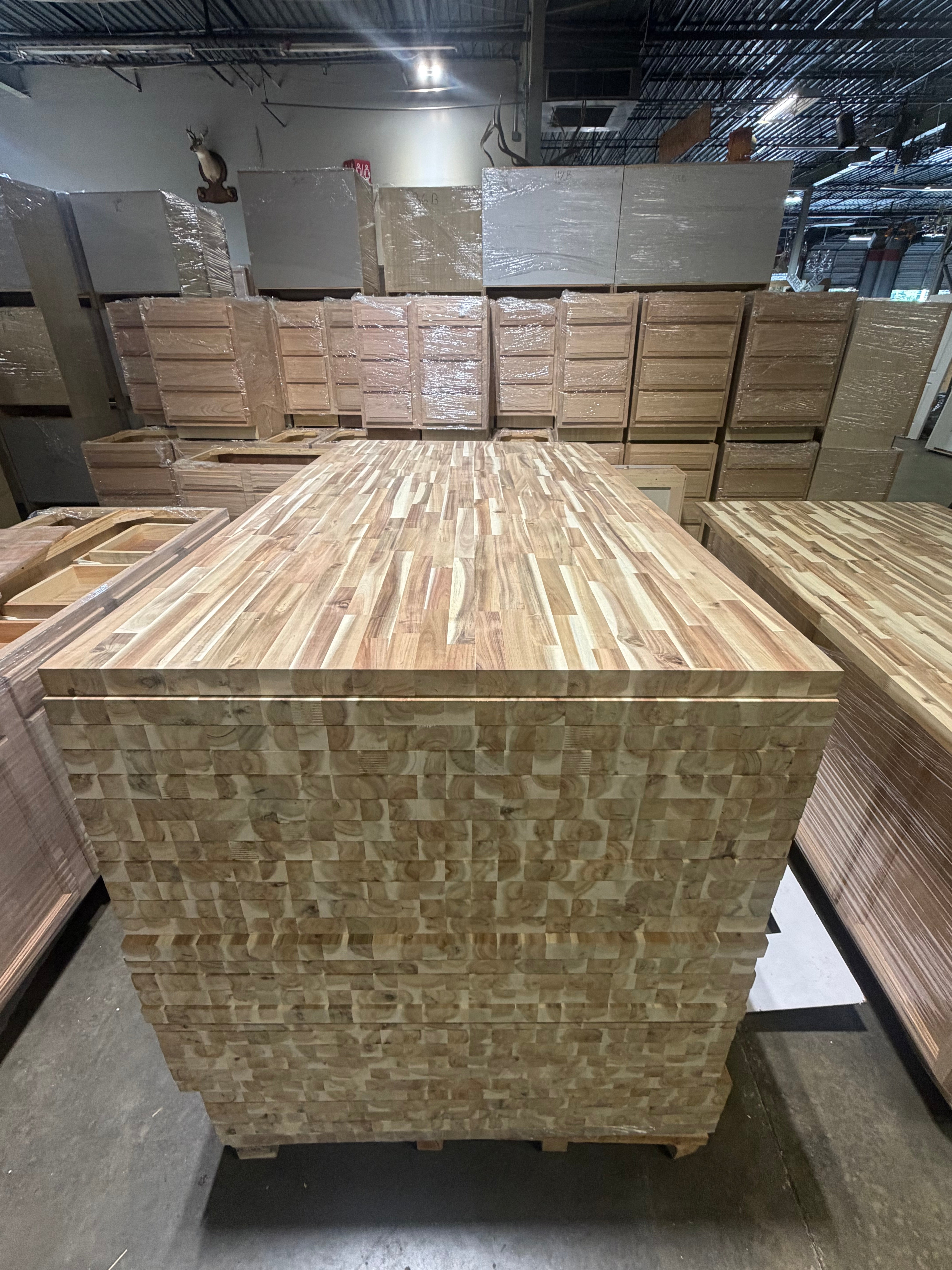 Acacia Butcher Block Countertops, 25 Inch Depth, Acacia Wood, 1 1/2 inch Thick