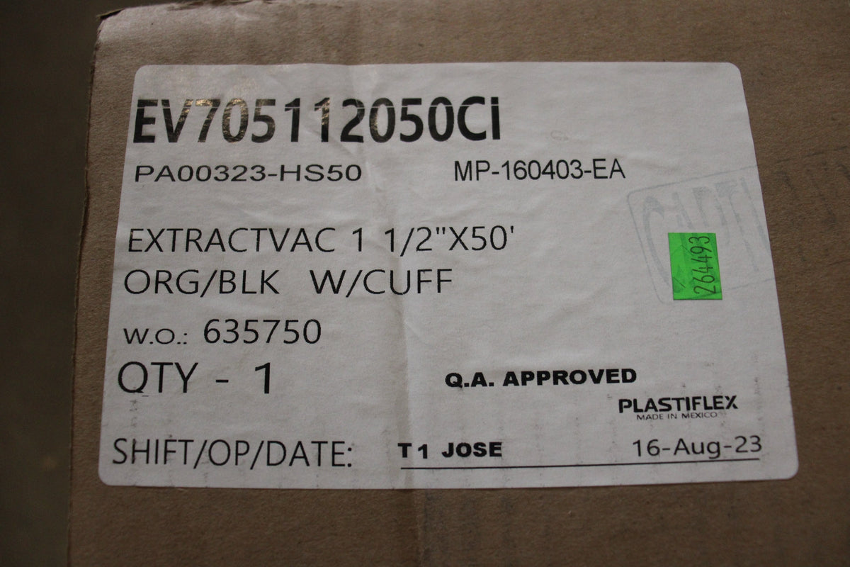 Extraction Vacuum Hose Plastiflex 1-1/2 inch x 50 Foot PA00323-HS50