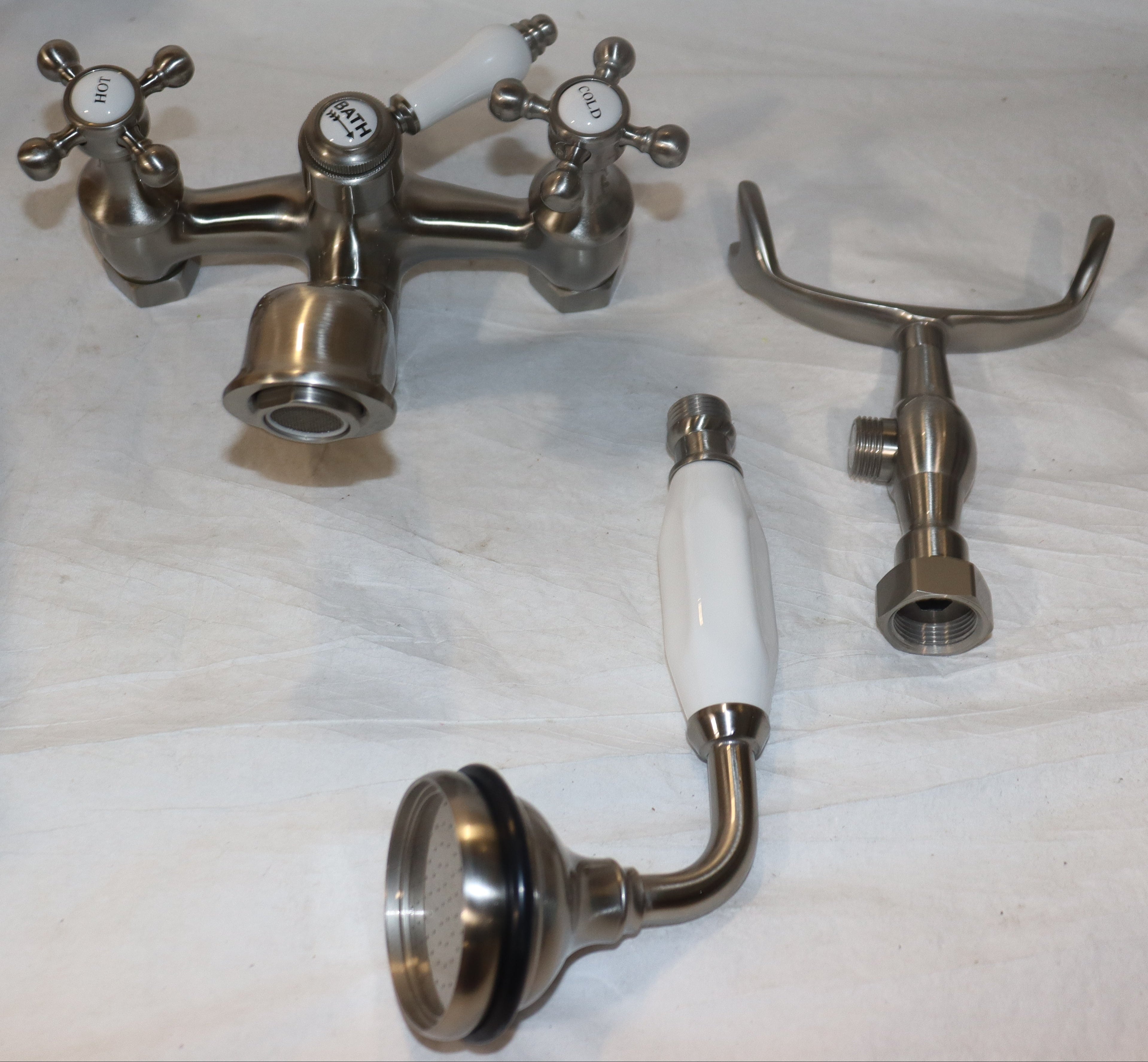 Wall Mounted 4"-9" Tub Filler Faucet, Satin Nickel, S5560129, Huntington Brass