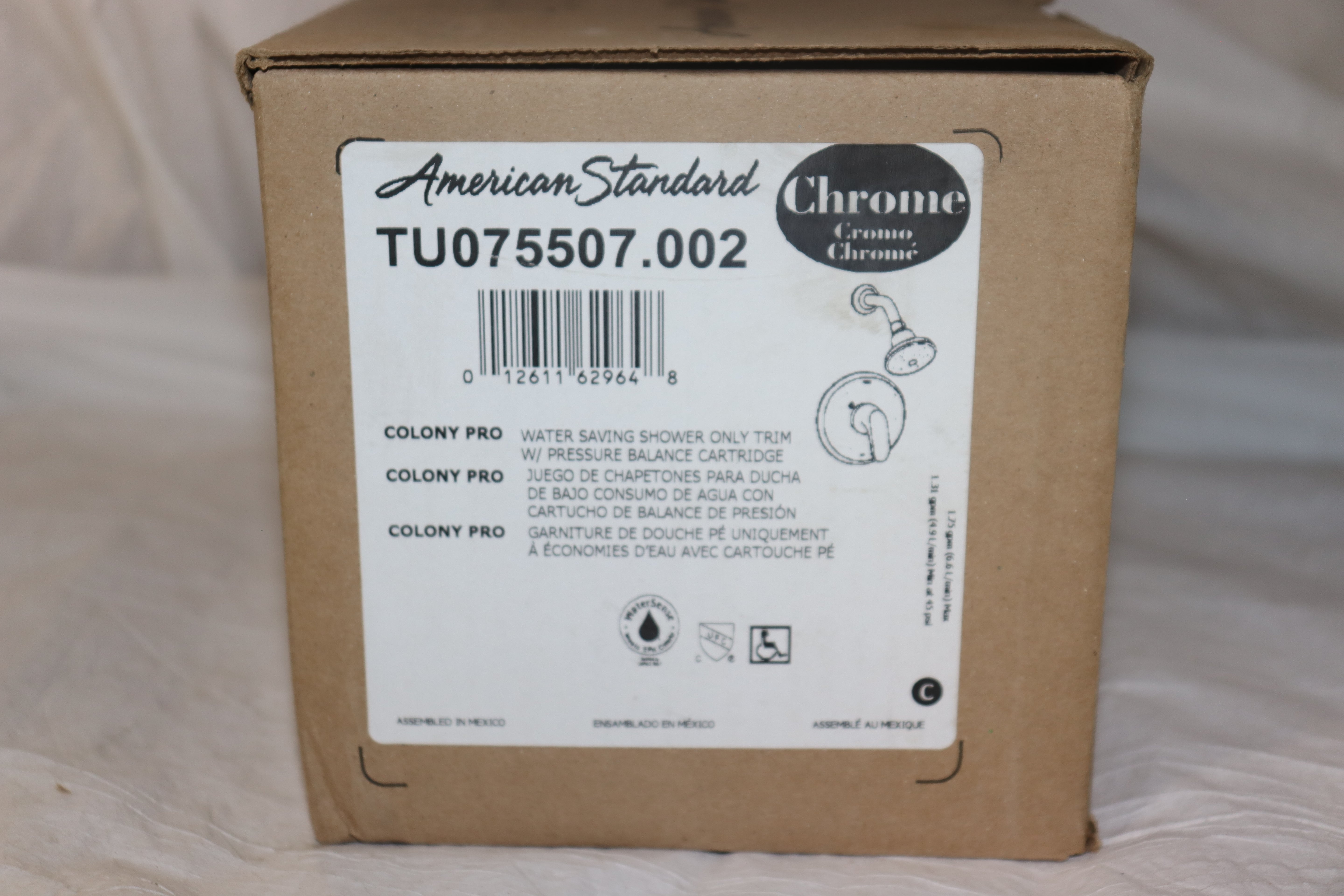 American Standard TU075507.002 Colony Pro Shower Only Trim Kit with Cartridge, Polished Chrome