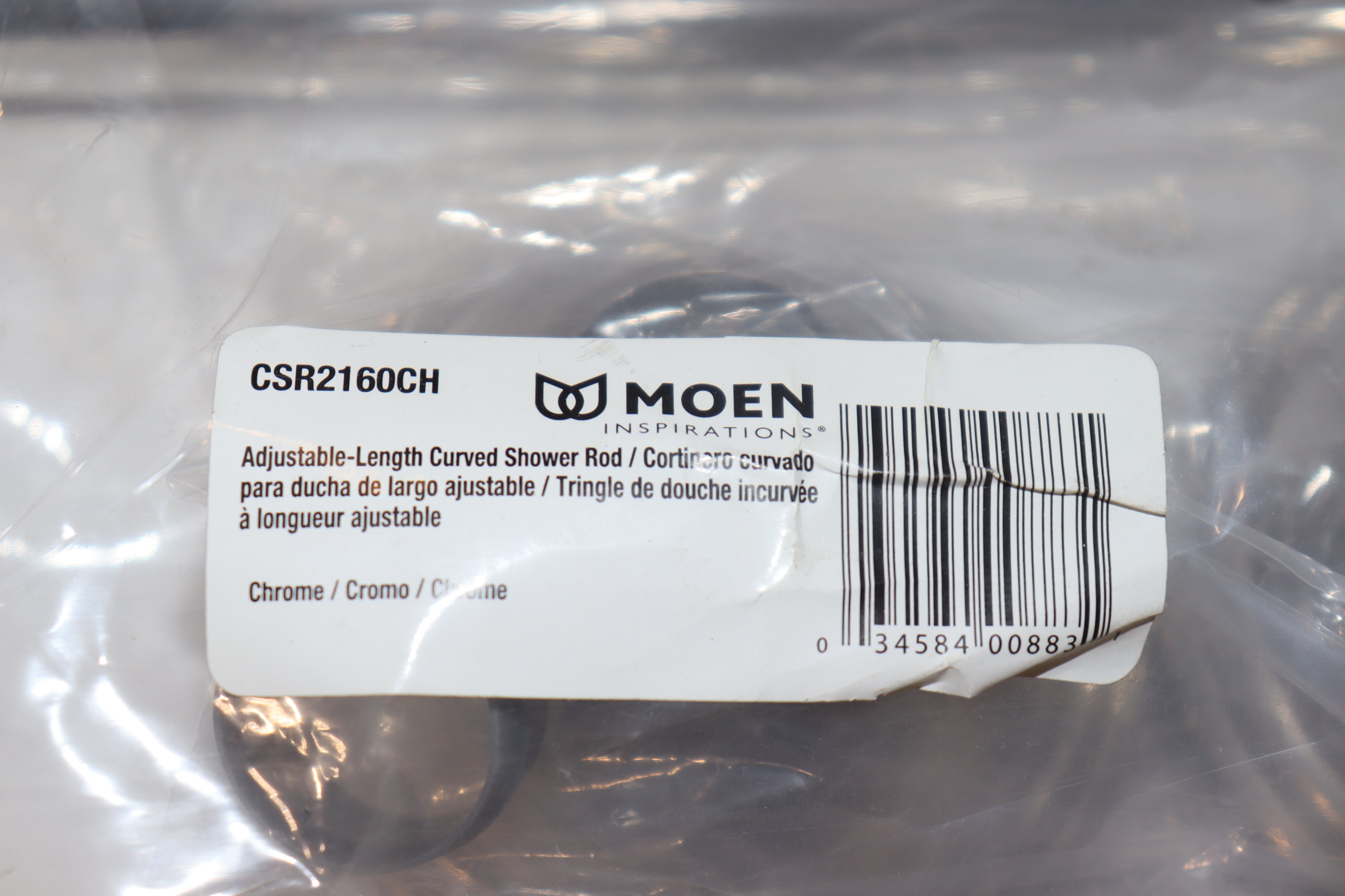 Moen 54" - 72" Adjustable-Length Curved Shower Rod, CSR2160CH