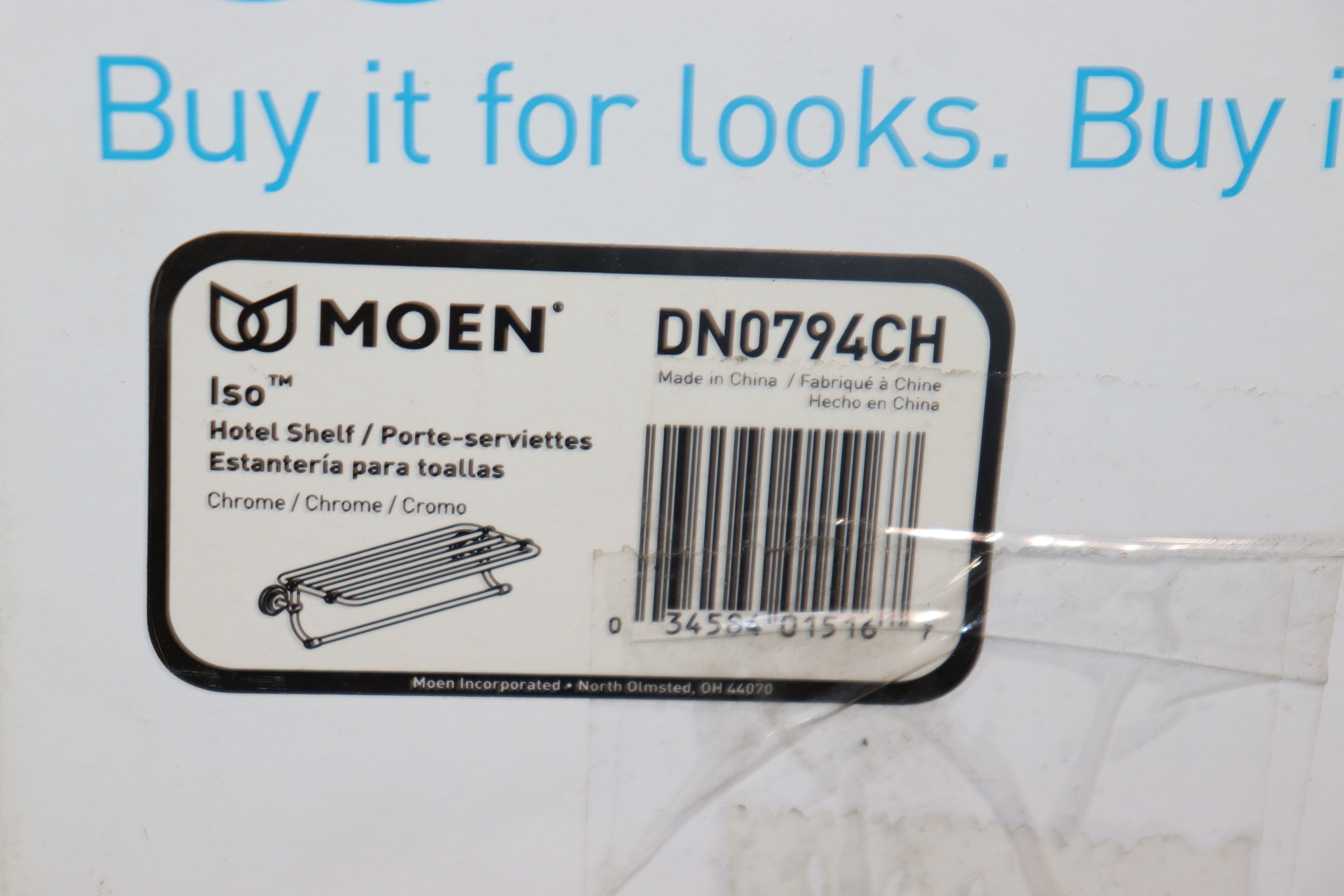 Moen Iso Bathroom Shelf with Towel Bar, DN0794CH