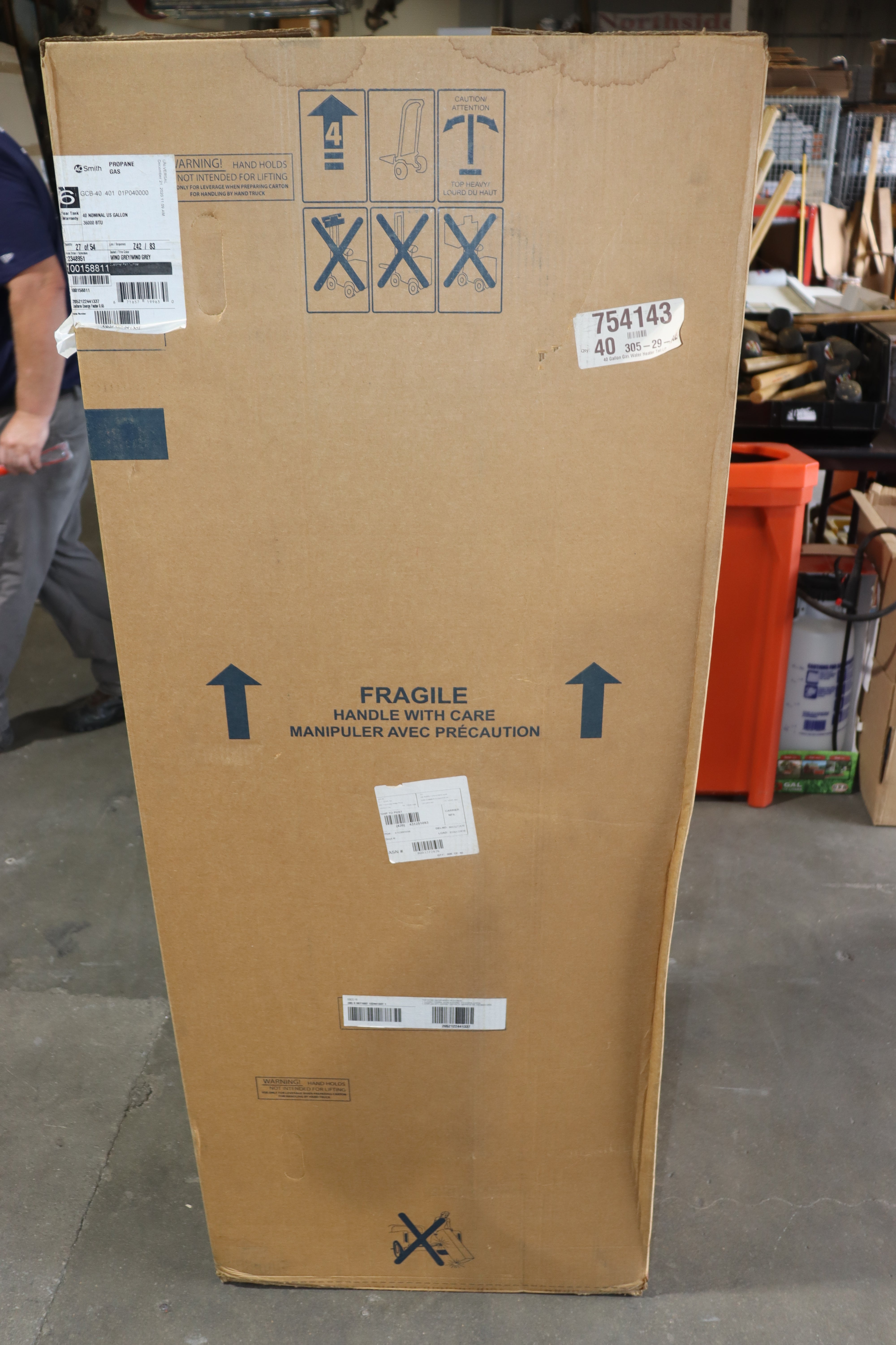 AO Smith 40-Gallon Tall Liquid Propane Gas Water Heater, GCB-40 401