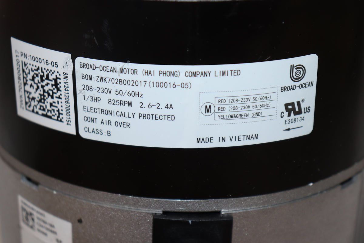 BROAD-OCEAN ZWK702B002017 Blower Motor 230V 1/3HP 100016-05 KMSAH014043