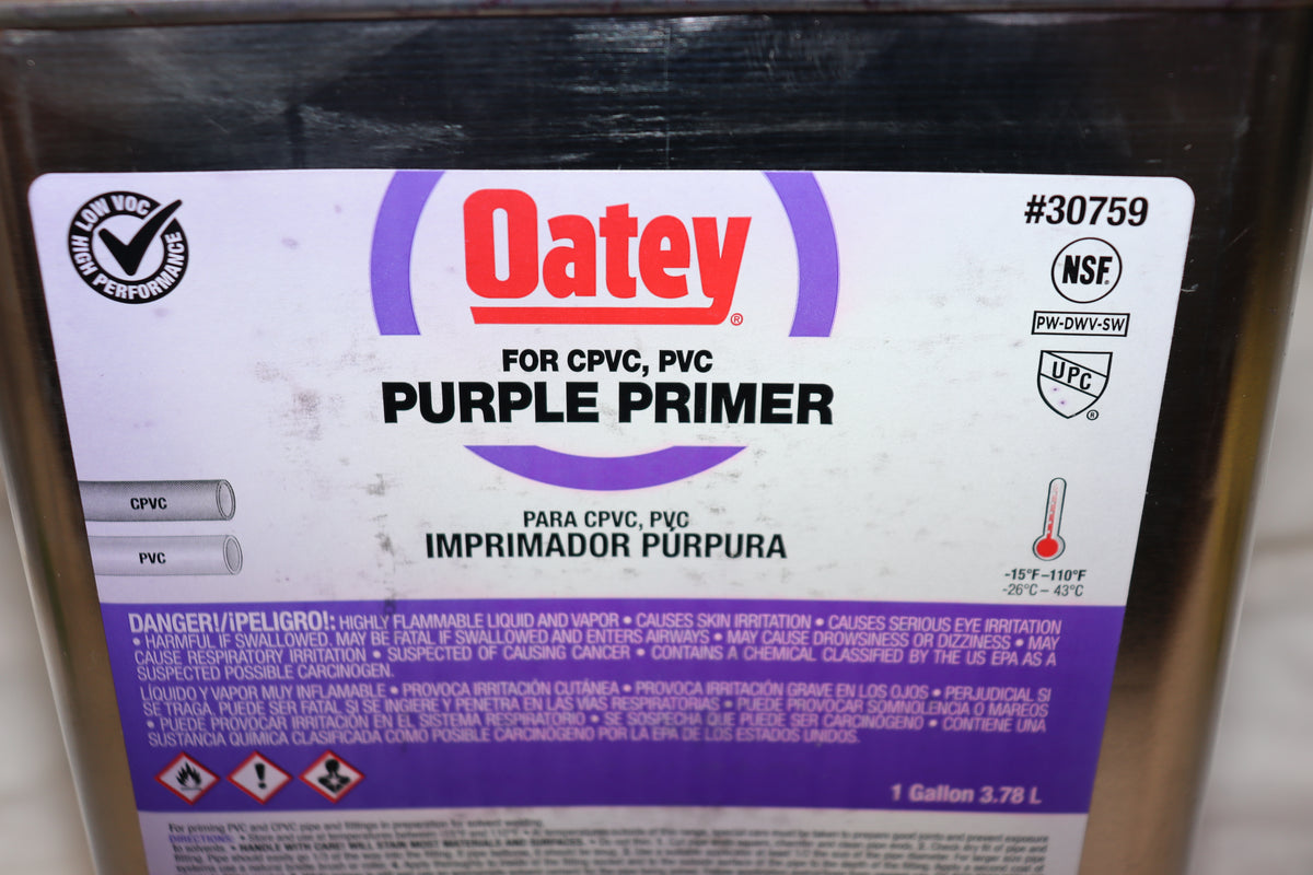 Oatey Purple Primer 1 Gallon 30759 Cleaner for PVC CPVC