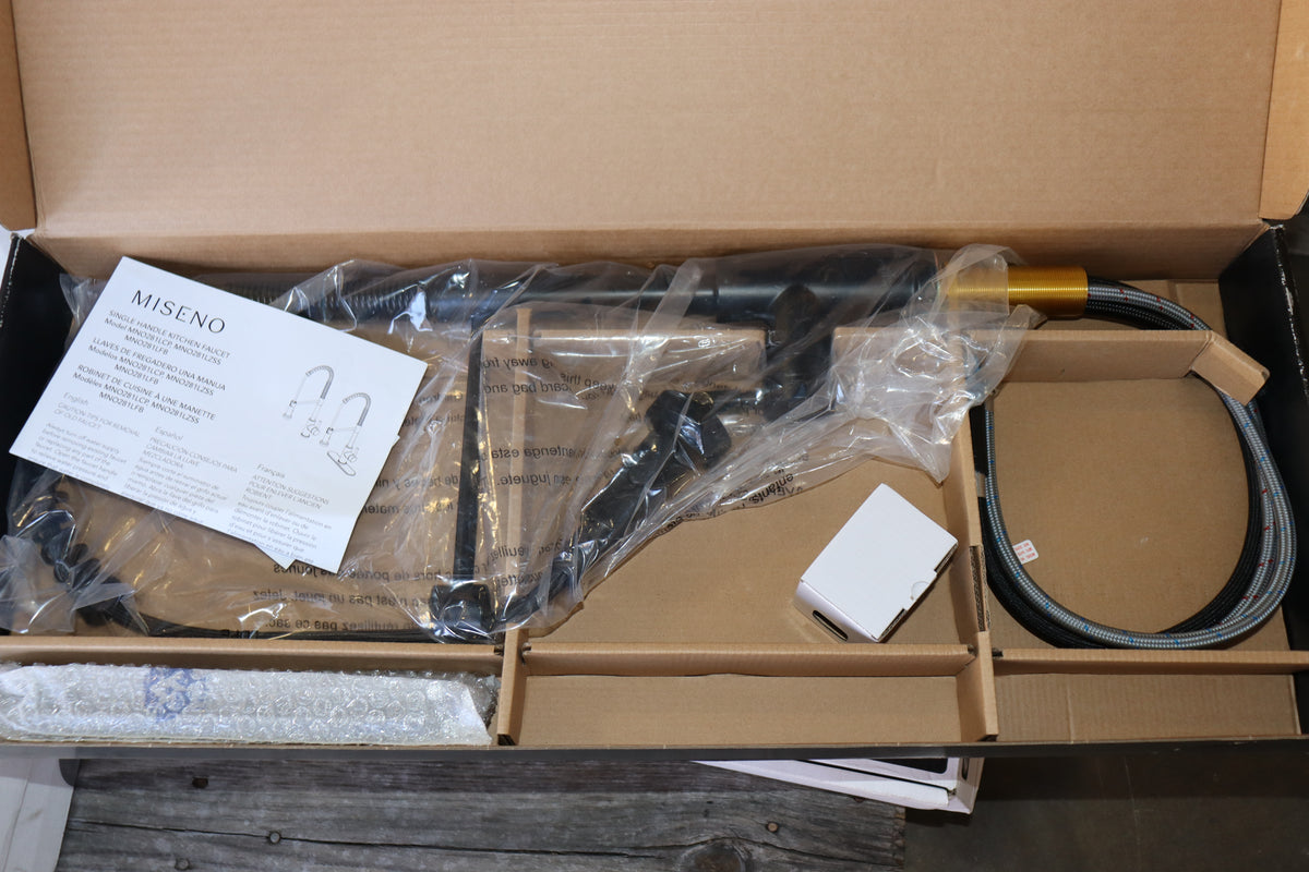 Miseno 1.75 GPM Single Hole Pre-Rinse Kitchen Faucet, Flat Black, MNO281FB