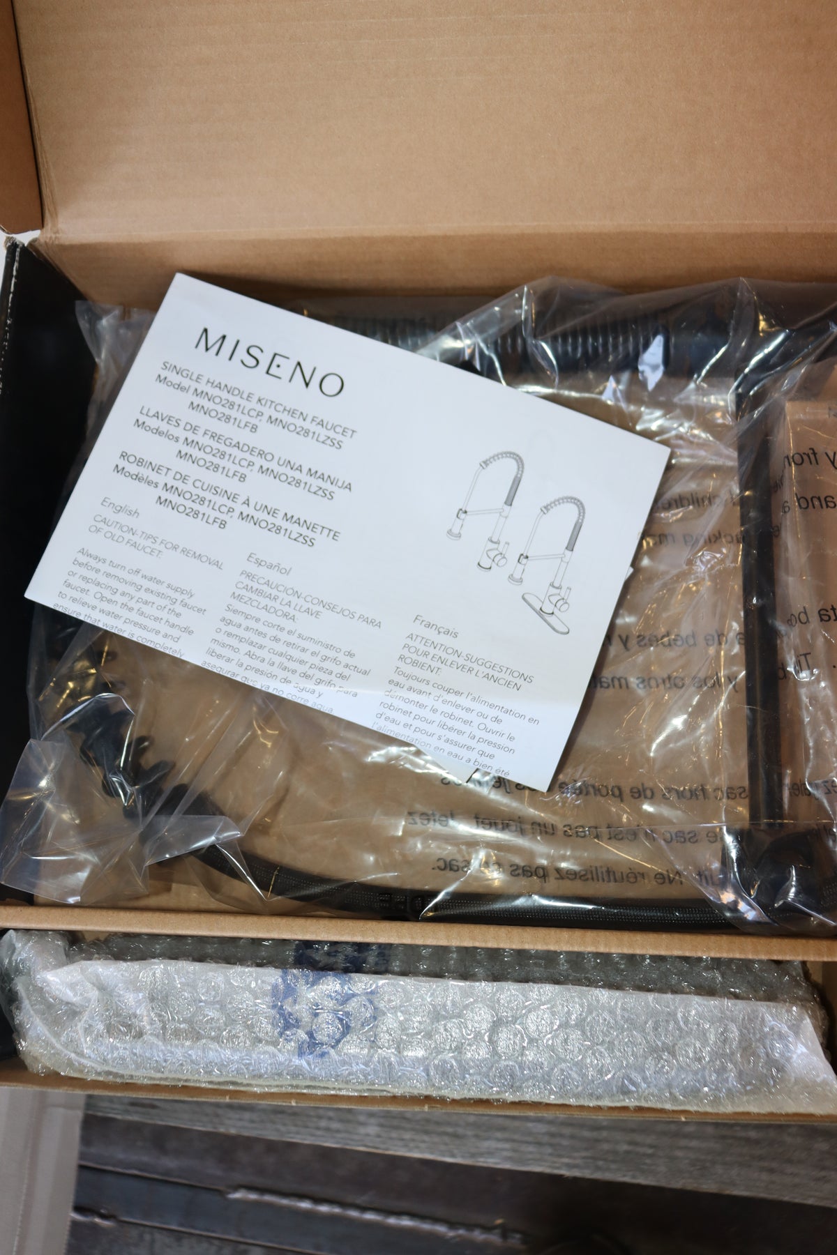 Miseno 1.75 GPM Single Hole Pre-Rinse Kitchen Faucet, Flat Black, MNO281FB