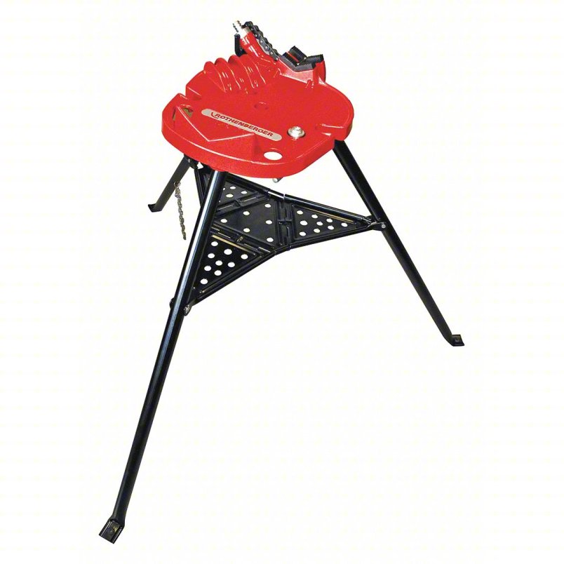 ROTHENBERGER 70752 Portable Tripod Pipe Stand with 6 Inch Chain Vise