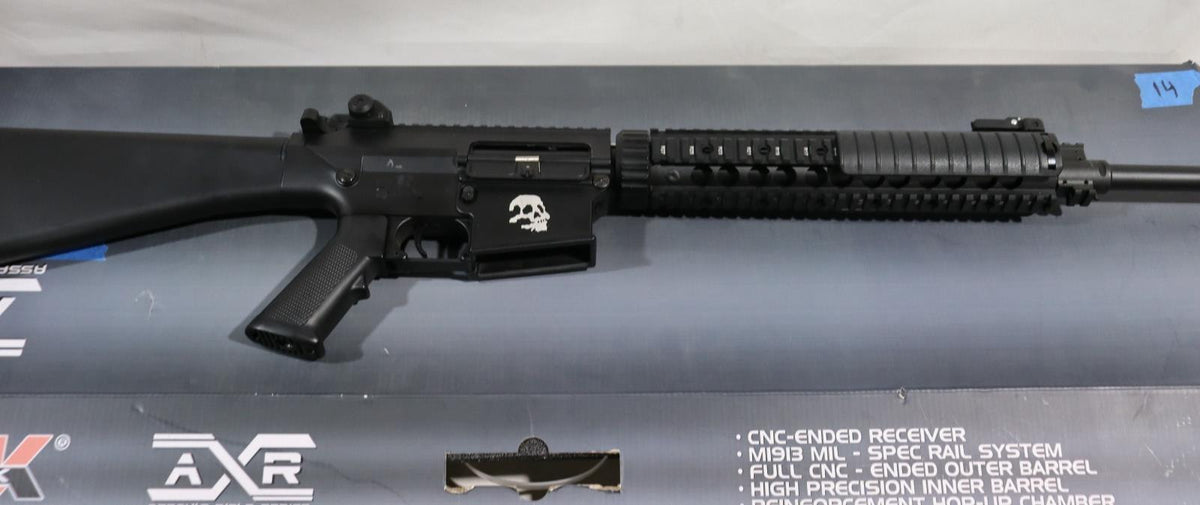 A&K Airsoft Full Length M120 AEG Rifle w/ Box, & Skull Logo! - Northside Material Brokers