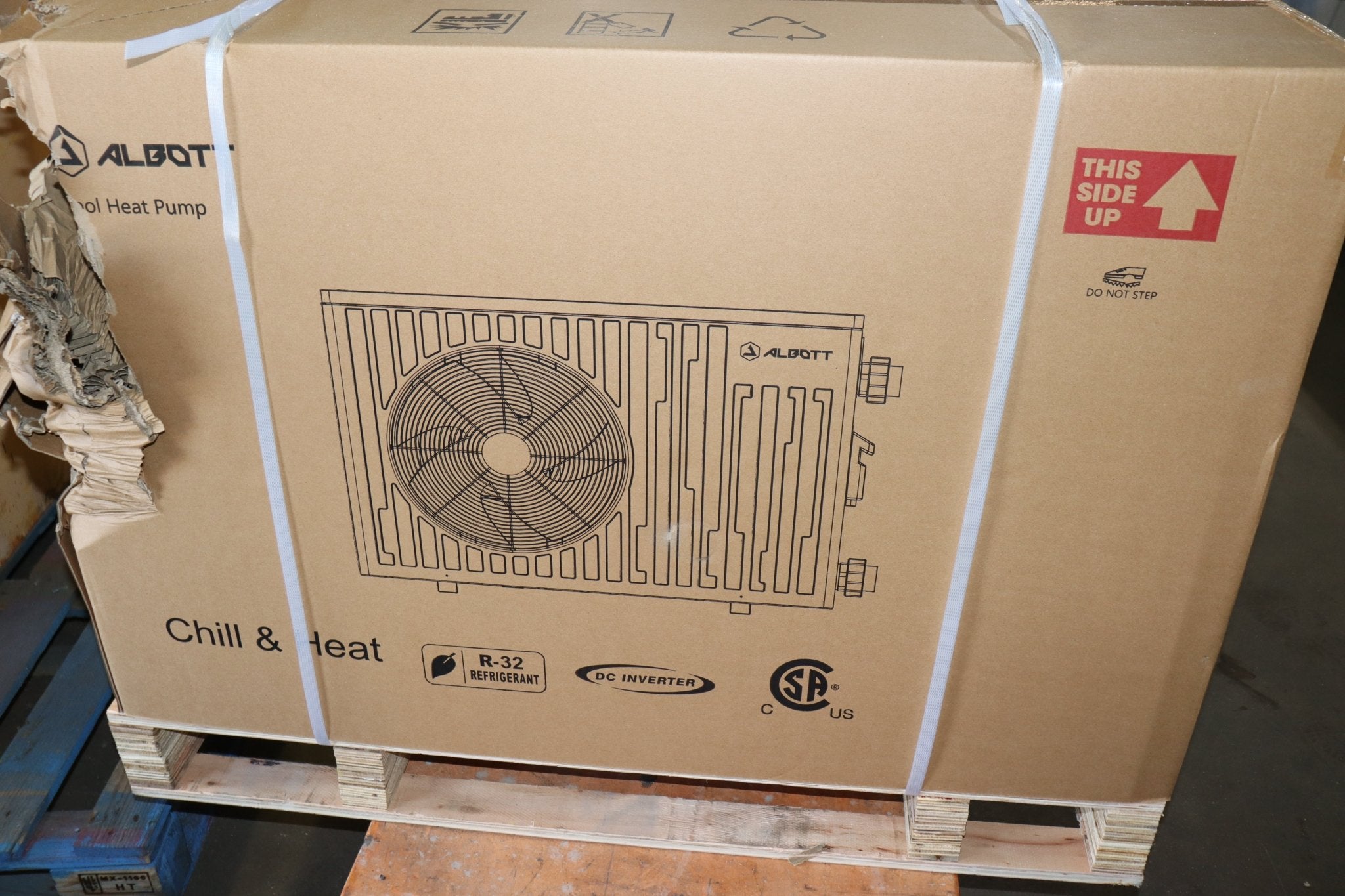 Albott Pool Heat Pump, 35k BTU Electric Pool Heater & Chiller, WiFi, B102V1-1B2B0 - Northside Material Brokers
