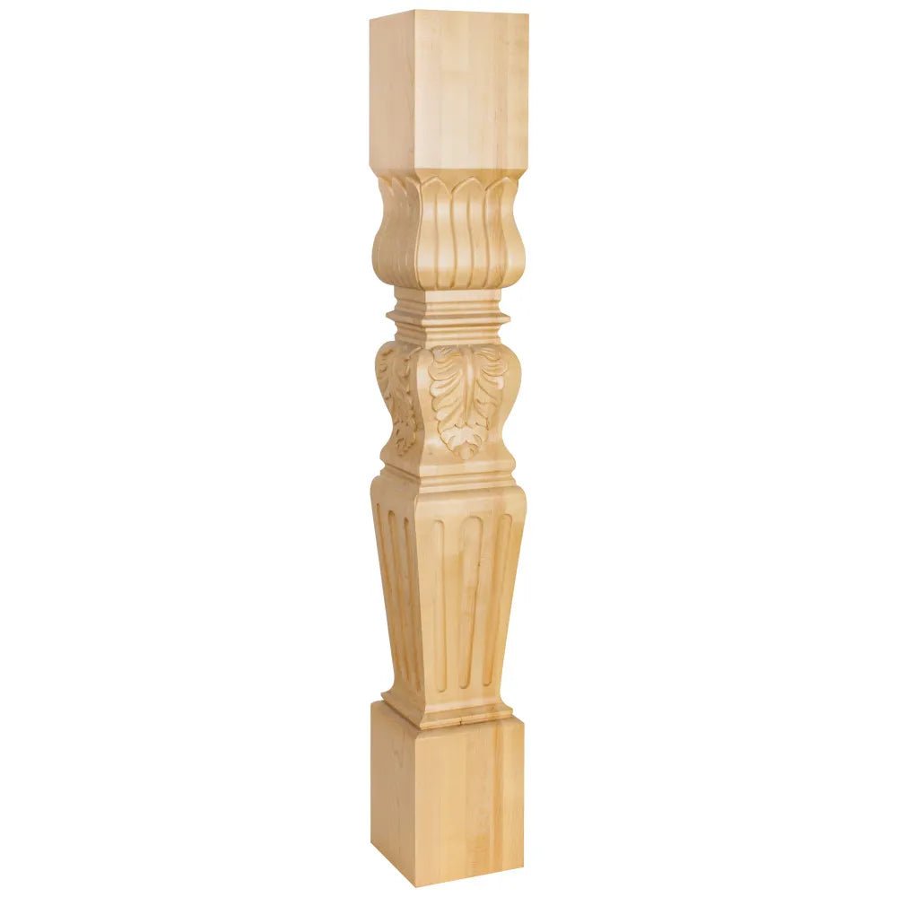 Alder Fluted Acanthus Post 5" W x 5" D x 35-1/2" H P29ALD - Northside Material Brokers