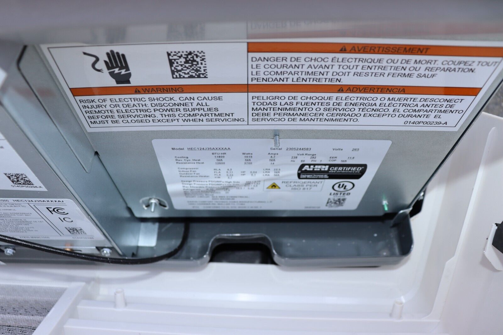 Amana HEC124J35AXXX 12k BTU Capacity, Packaged Terminal Air Conditioner - Northside Material Brokers