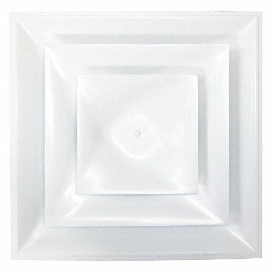 AMERICAN LOUVER Ceiling Diffuser: Plastic, 3 Cone, White, STR-C-8W - Northside Material Brokers