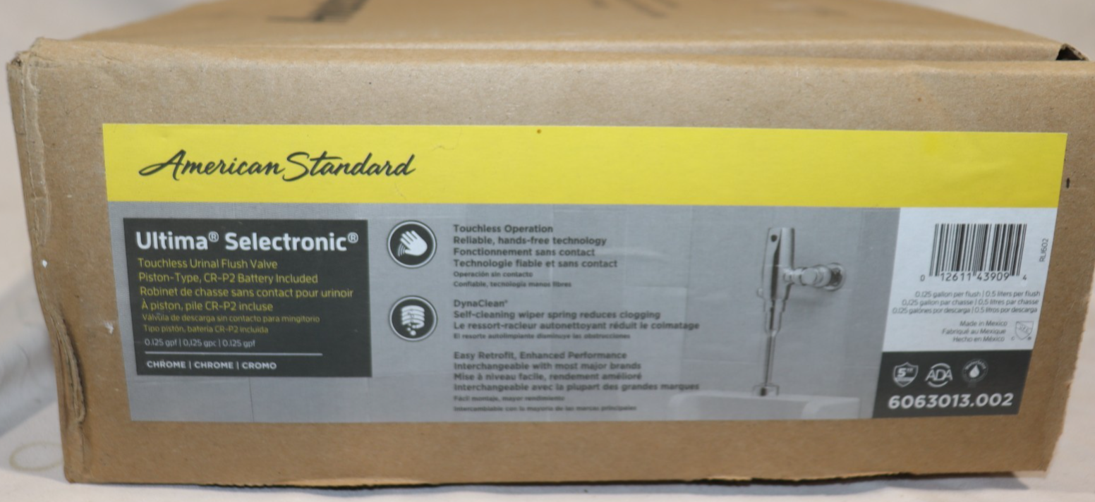 American Standard 6063.013 Chrome Selectronic 0.125Gpf Urinal Flushometer Valve - Northside Material Brokers