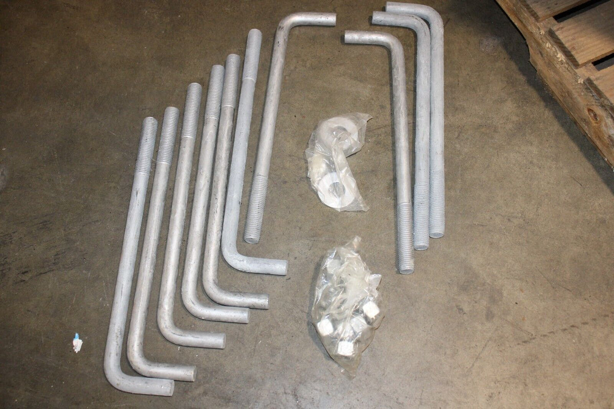 ANCHOR BOLT, L Hook Anchor, 1 in Dia, 18 in Body Lg, 1"-8 Thread Size, BOX OF 9 - Northside Material Brokers