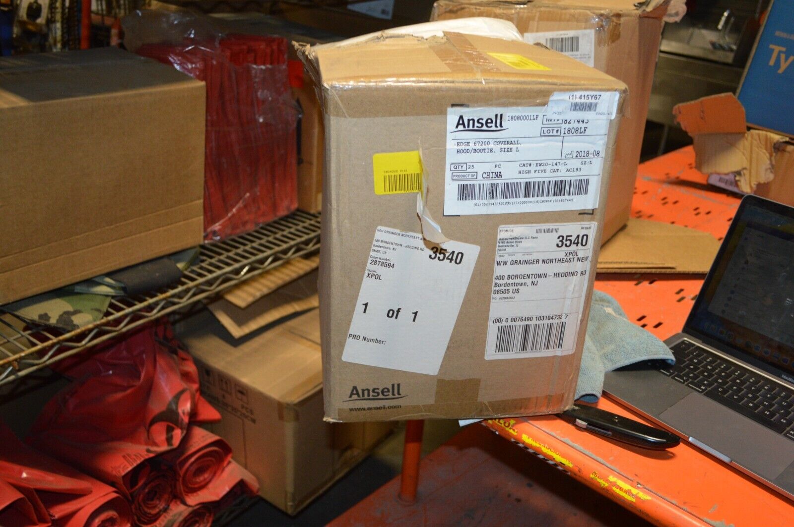 Ansell Coverall, White, Elastic, 25 pk, size Large - Northside Material Brokers