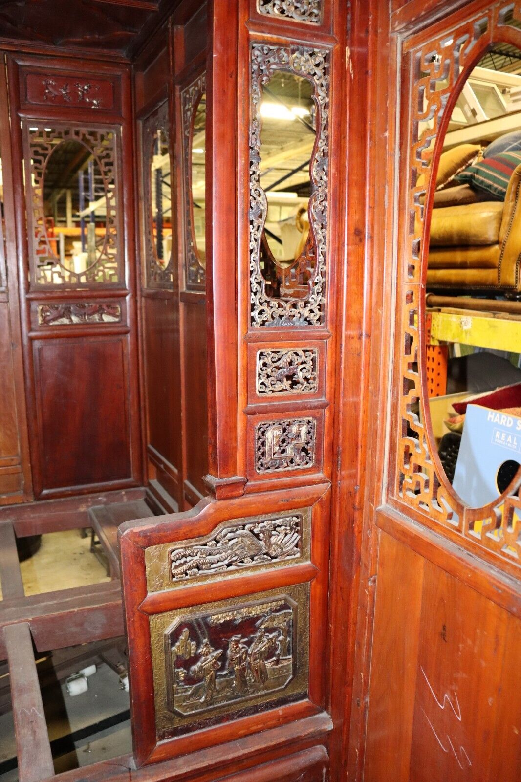 Antique Circa 1880's Chinese Opium Wedding Bed Intricately Carved, Excellent - Northside Material Brokers