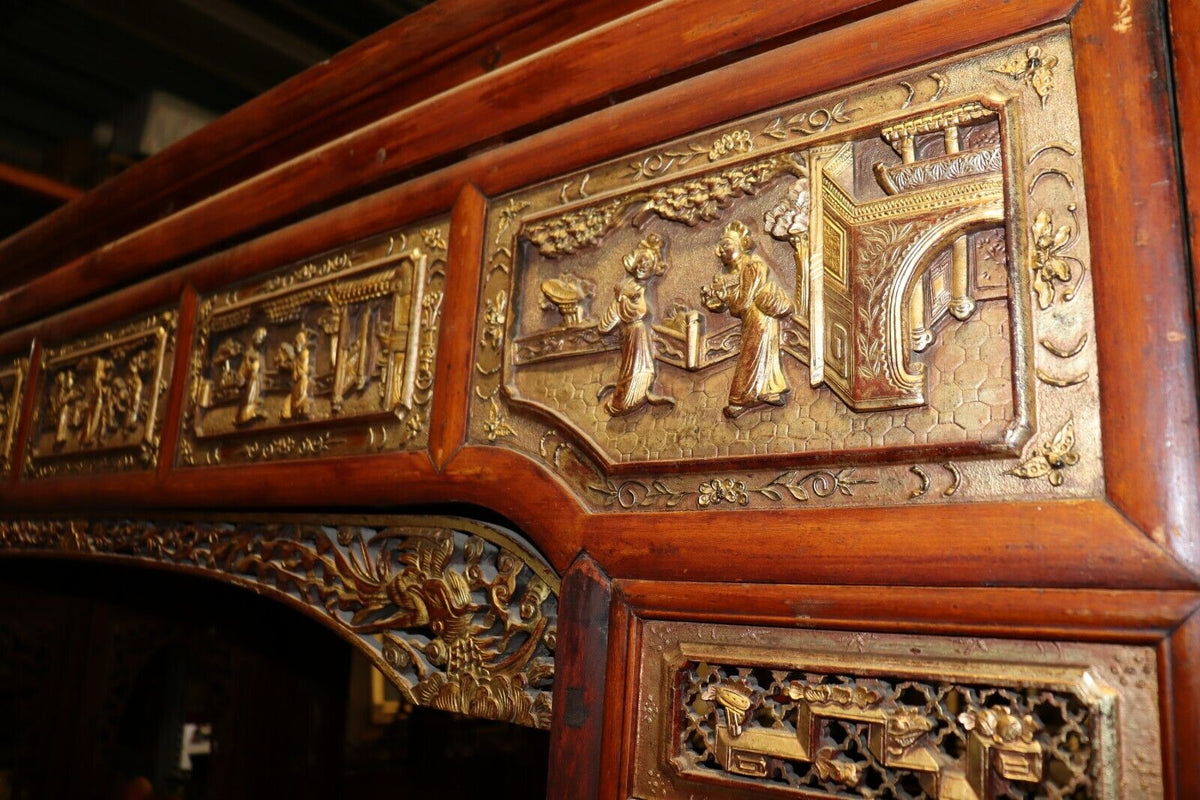 Antique Circa 1880's Chinese Opium Wedding Bed Intricately Carved, Excellent - Northside Material Brokers