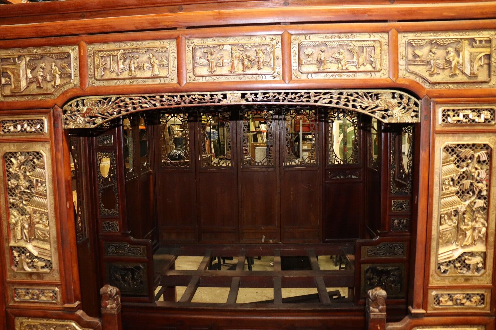 Antique Circa 1880's Chinese Opium Wedding Bed Intricately Carved, Excellent - Northside Material Brokers