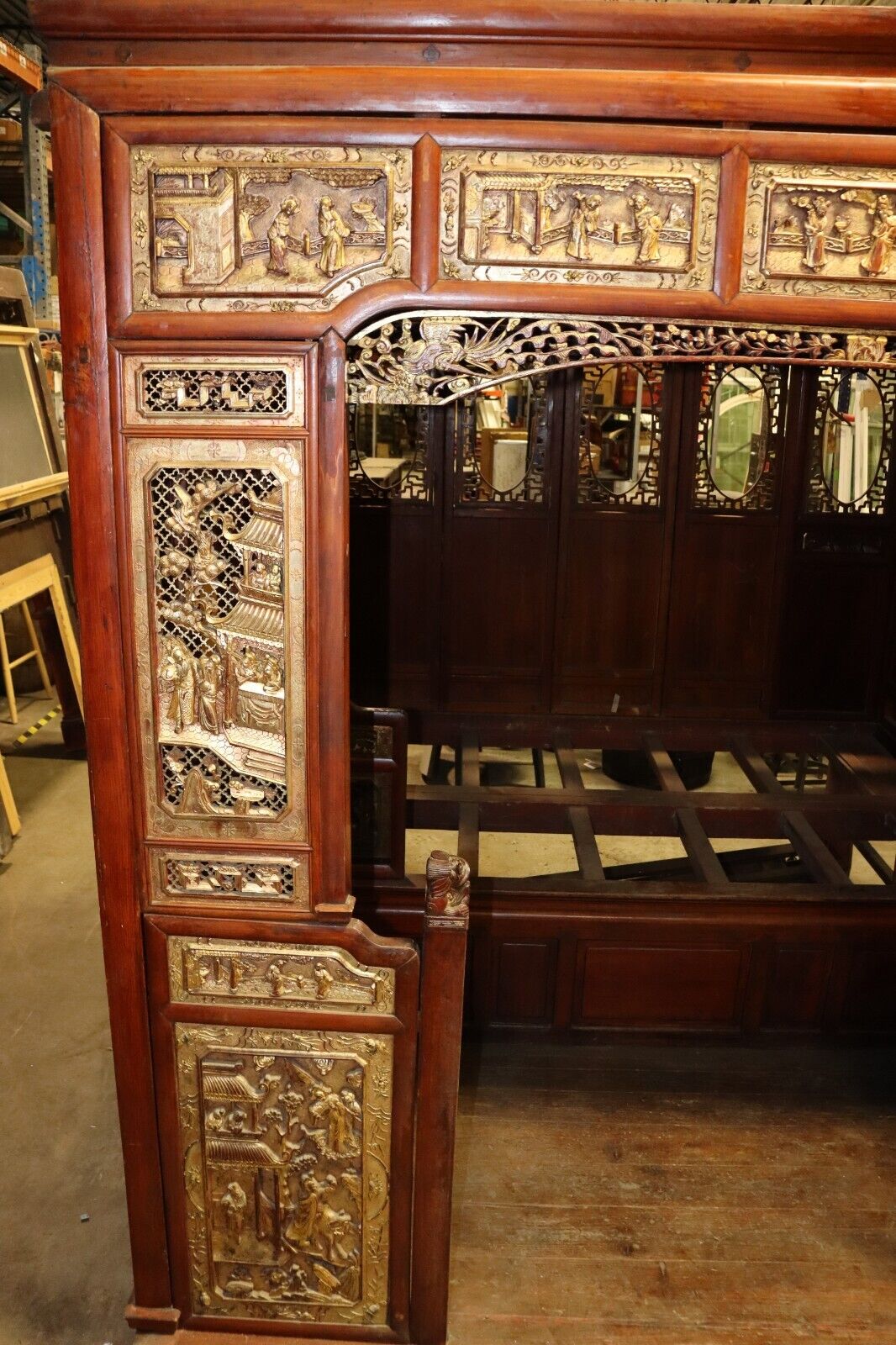 Antique Circa 1880's Chinese Opium Wedding Bed Intricately Carved, Excellent - Northside Material Brokers
