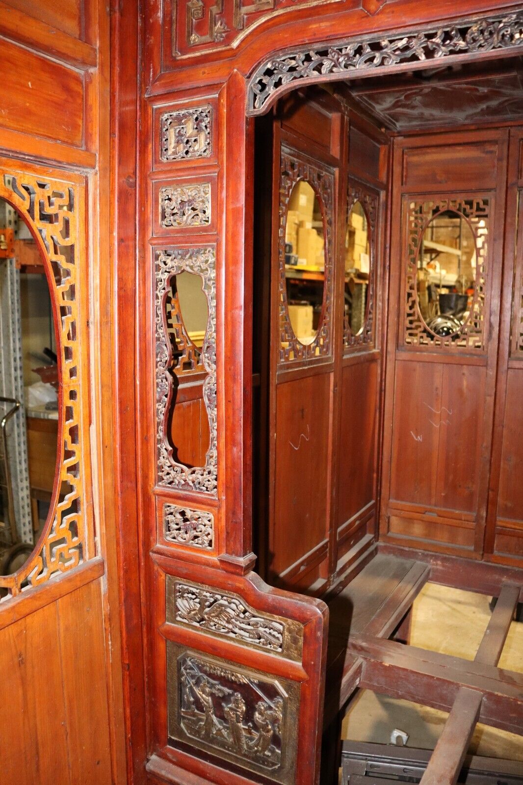 Antique Circa 1880's Chinese Opium Wedding Bed Intricately Carved, Excellent - Northside Material Brokers