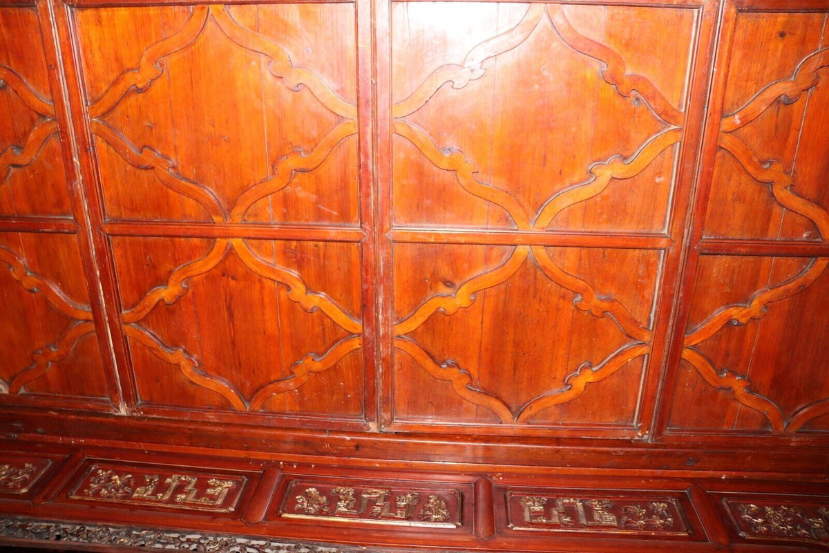 Antique Circa 1880's Chinese Opium Wedding Bed Intricately Carved, Excellent - Northside Material Brokers
