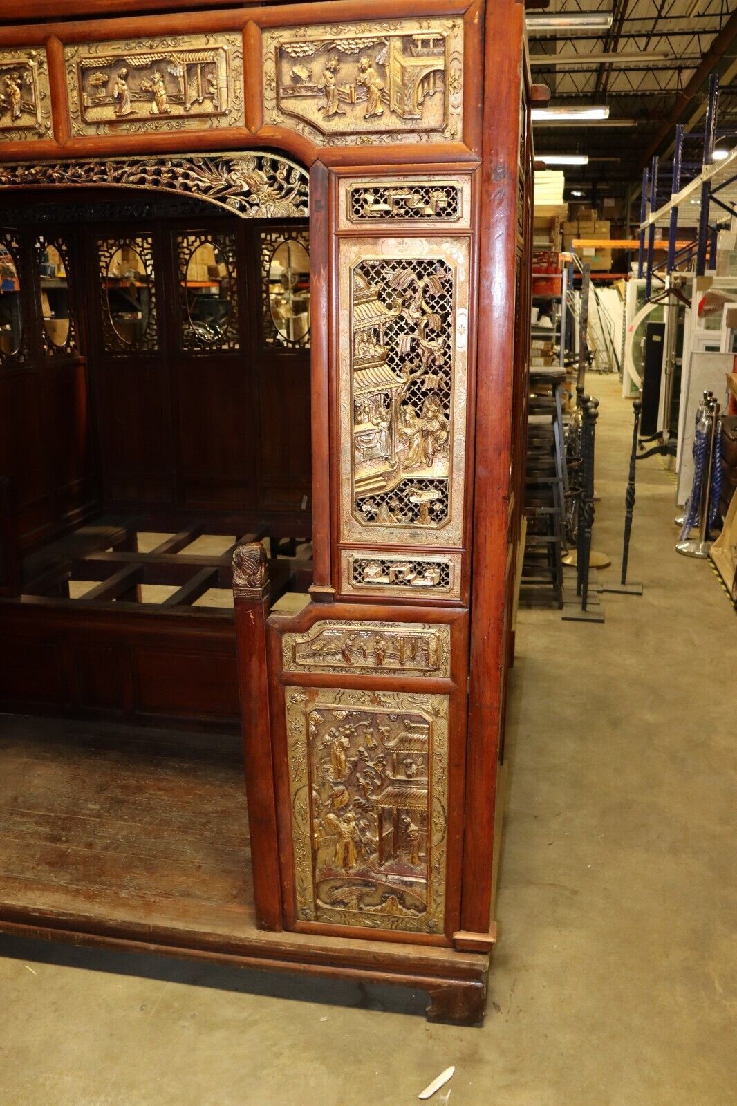 Antique Circa 1880's Chinese Opium Wedding Bed Intricately Carved, Excellent - Northside Material Brokers