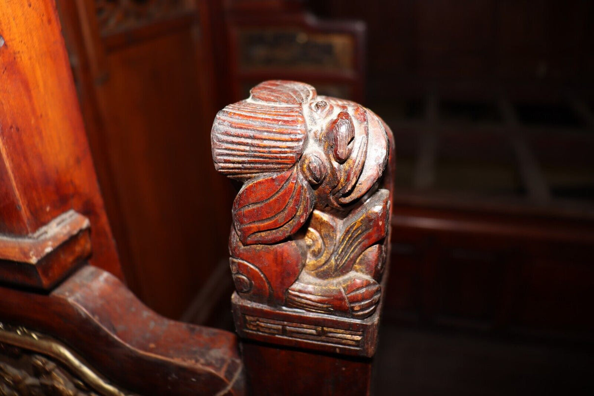Antique Circa 1880's Chinese Opium Wedding Bed Intricately Carved, Excellent - Northside Material Brokers