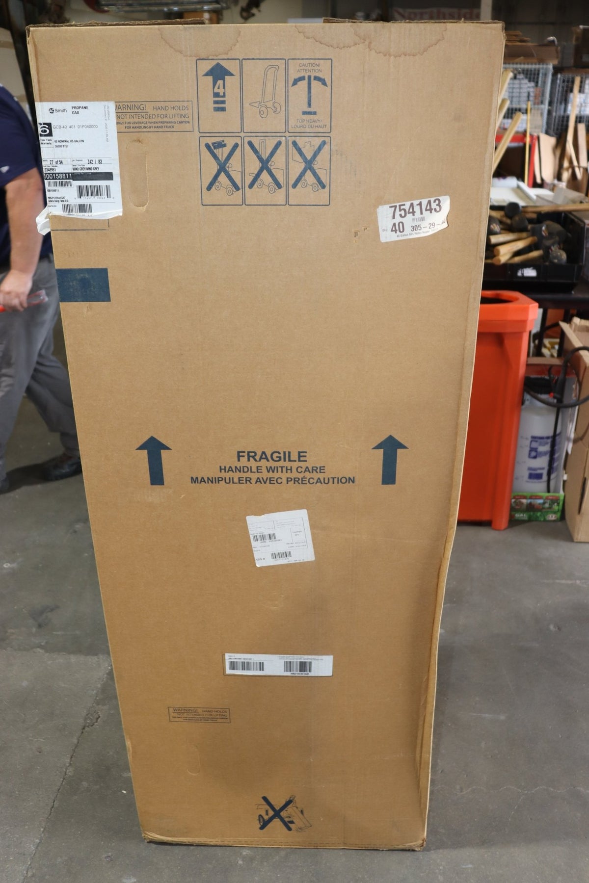 AO Smith 40-Gallon Tall Liquid Propane Gas Water Heater, GCB-40 401 - Northside Material Brokers