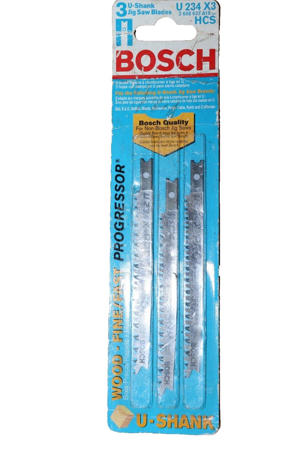 Bosch U234X3 4-1/4" x 8-12 TPI Progressor For Wood U-Shank Jig Saw Blades 3 Pack - Northside Material Brokers