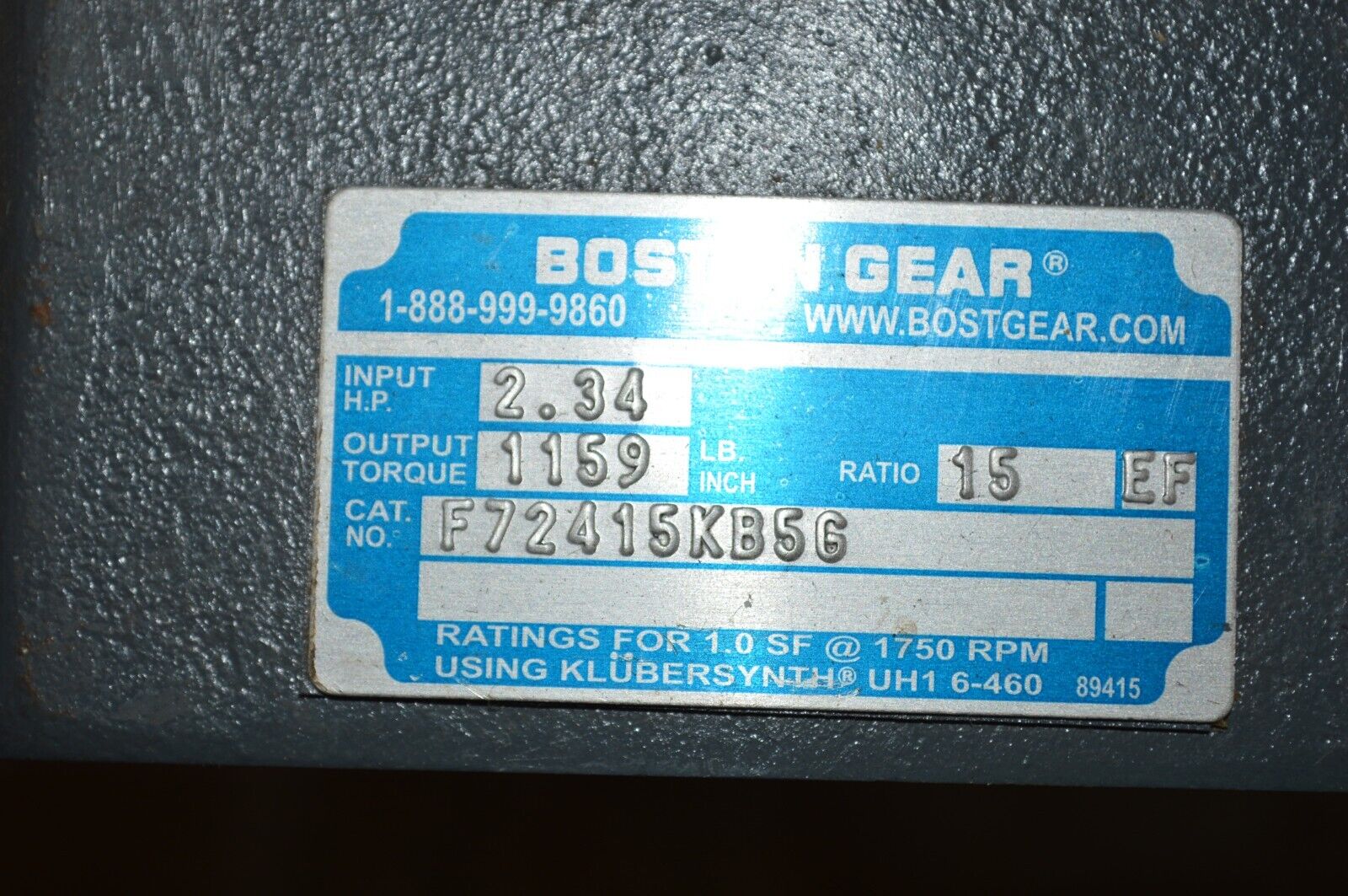 Boston Gear 1-3/4 Centerline Distance, 60:1, 29 RPM Output, F72415kb5g - Northside Material Brokers