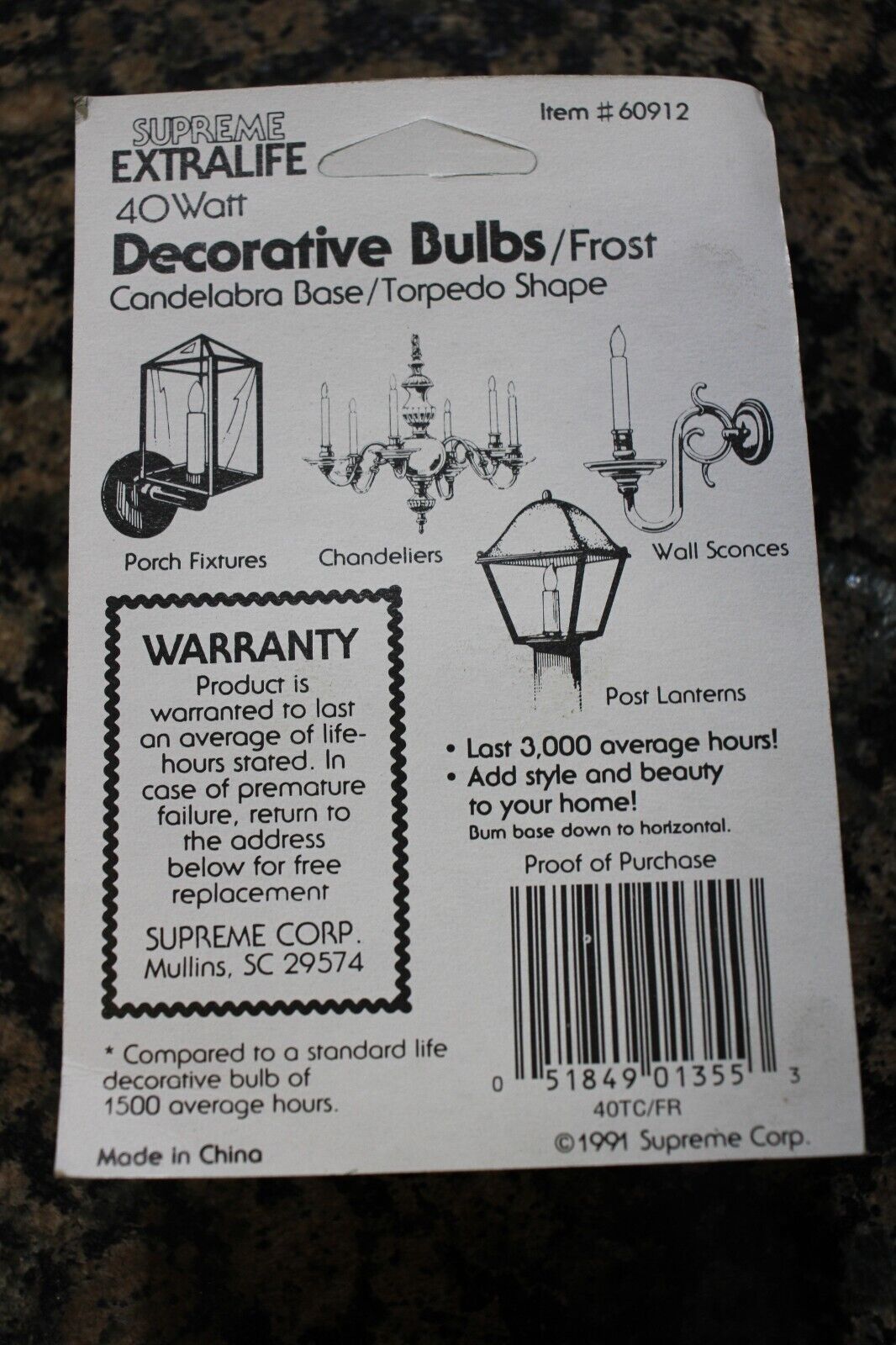 Box of 12 - 24 bulbs total - DECORATIVE 40 WATT FROSTED CANDELABRA BULB - Northside Material Brokers